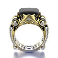 Creative Party Men Rings Square Shaped Design Rings For Men Wedding Ring Platinum Plated Zircon Male Jewelry Wholesale. 