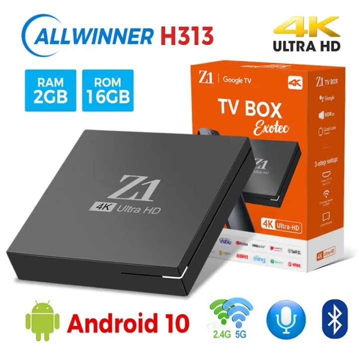 Original Z1 Android Tv Box 5g - 2Gb 16Gb Wifi 4k Allwinner Support Voice Remote Control