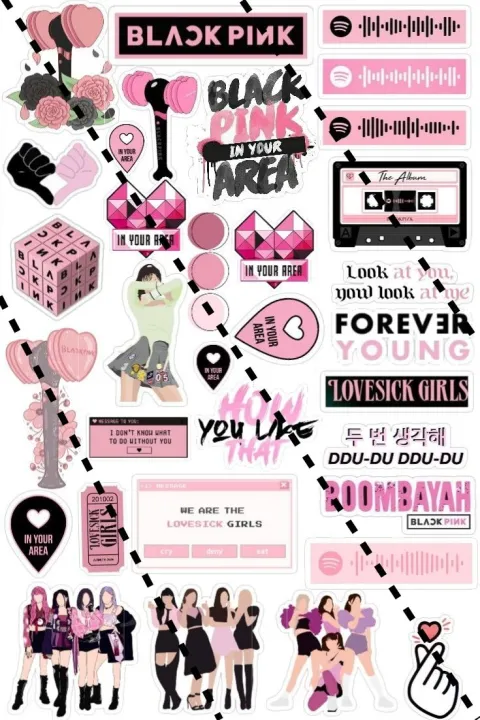 KPOP%20BLACKPINK%20sticker%20black%20pink%20uncut%20stickers%20(%20but%204%20get%201%20free)%20-%20Image%202