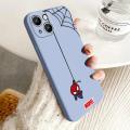 Marvel Spiderman Couple Phone Case For iPhone 14 15 13 12 11 Pro Max Mini 8 7 Plus SE 2020 Liquid Silicone Funda Back Cover. 