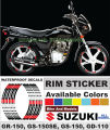 Wheel Stickers for SUZUKI GD-110 Rim Reflector Tape Motorcycle Decals Graphics 17". 