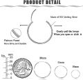 3 Pairs 925 Sterling Silver Small Hoop Earrings For Women Men Round Endless Hoop Earrings Set Lightweight 10MM 15MM 20MM. 
