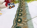 Fancy Organza/Tissue Fabric Embroidered cut work design border lace/Trims for women/girl kurtis and trousers /1 gazz/yard. 