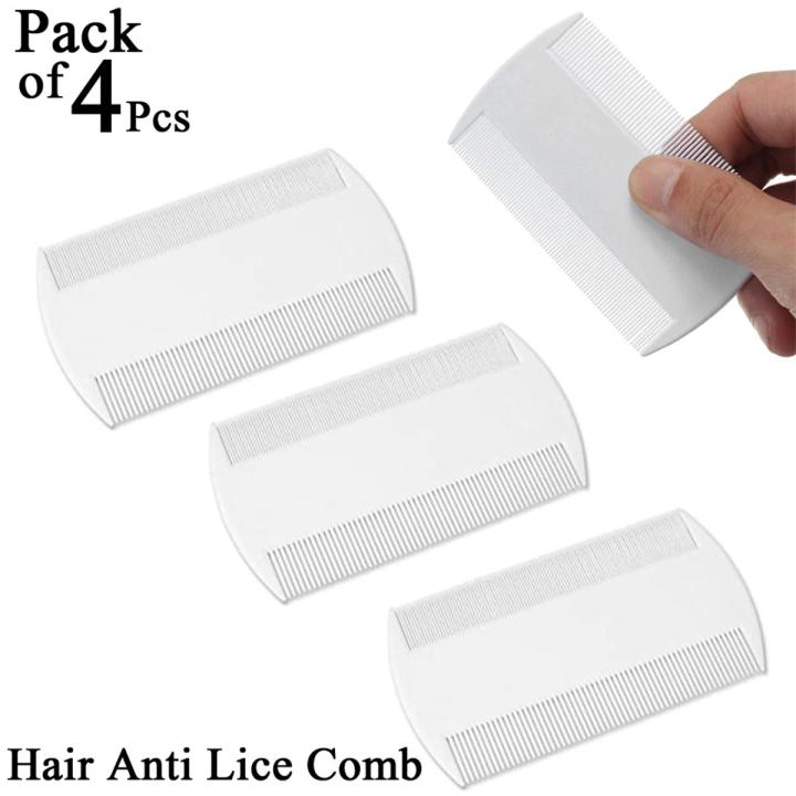 Pack of 4 Pcs - High Quality Hair Anti Lice Comb White