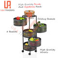 360-Degree 5tier Rotating Moveable Multi-Tier Round Basket Vegetable & Fruit Organizer Rack for Kitchen Storage Baskets. 
