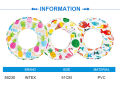 INTEX 59230 LOVELY PRINT SWIM RINGS 20IN Swimming Tube/Multiple Designs Fluorescent Transparent Swimming Pool Tube Rings for kids 1 Tube. 