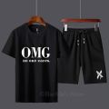 Summer Collection OMG Printed Tracksuit T-shirt and Short Cotton Jersey Fabric Half Sleeves tshirt Track Suits Gym Sports Casual Wear Trendy Fashion for Men at Full Circle Clothing. 