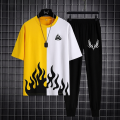 New trendy fired printed summer tracksuit for men and boys. 