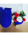 Flower Pots High Quality Decoration Multi Color Plastic Pots Decorating for lawn Garden and indoor Pack of 3. 