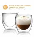 Echou Double Wall glass 250ml Coffee Tea Multiple uses Double Wall glass Thermal insulated Borosilicate glass. 