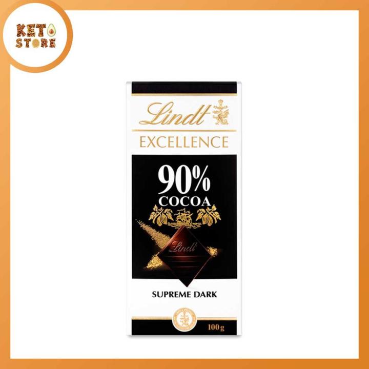 Lindt Excellence Supreme Dark 90% Cacao Chocolate - 100Gm (Imported & Halal) - For Keto Diet