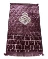Grey Val-vet Foam Print Embossed Jai namaz / Janamaz / Prayer Rug / Prayer Mat. 
