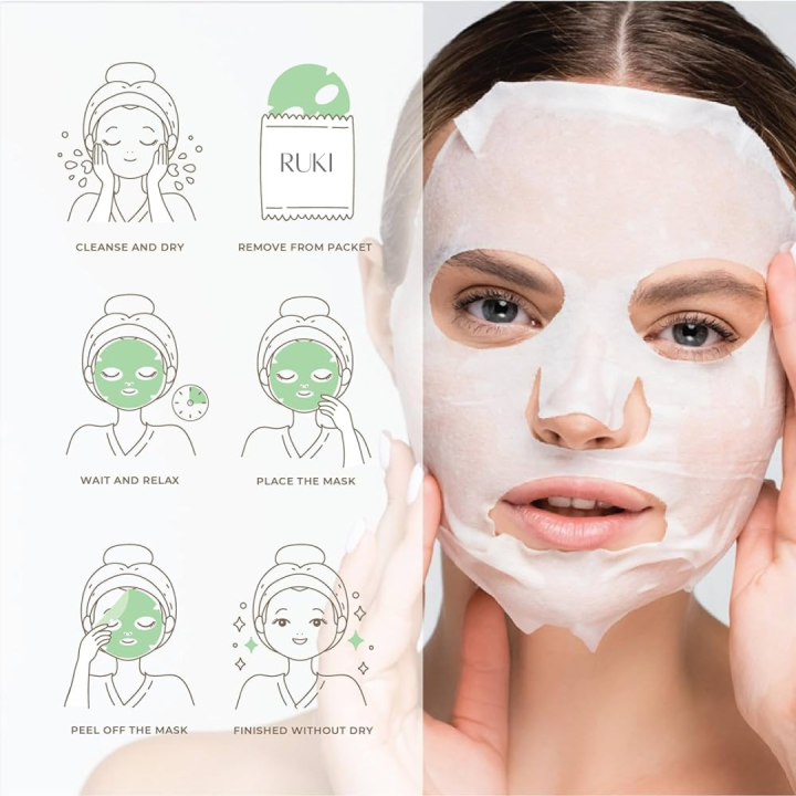 Korean%20Face%20Mask%20Pack%20of%208%20PCS%20RUKI%20Sheet%20Mask%20Moisturizing%20Facial%20Mask%20Rice,%20Hydrating,%20Gold%204K,%20Collagen,%20Vitamin%20C,%20Skin%20Care%20Mask%20-%20Image%203