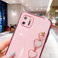 For Realme C11 Back Cover with 3D Love Heart Wristband Chain Fashion Bracelet Shiny Plating Phone Case Soft Silicone Bumper Protective Cover. 