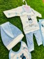 New Style Bunny 5 pcs Dress For Newborn Baby With Wrapping Sheet And Bib. 