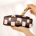 Kawaii Anime Cartoon PU Checkerboard Pencil Case Stationery Stuches School supplies Waterproof Makeup Bag Girlfriend Gifts. 
