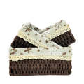 Chocolate Brown Jute & Linen Towel Basket ( SET OF 3 ). 
