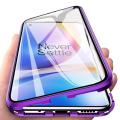For OnePlus 8 Pro Casing 360° Full Body Transparent Tempered Glass with Magnetic Adsorption Metal Bumper Case Cover. 