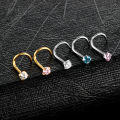 1C Steel ose ings ostril Earring iercings Crtal azir Screw iercings rong em ose Stud ings o Jewelry etainer 20. 