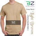 Light Brown T Shirt (Premium Quality) Plain Round Neck by Big Zee Collections. 