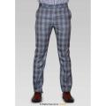 Y.BRAND-GREY SLIM-FIT PLAID CHECK CASUAL Pant for men-DP-1014. 