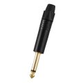 aurum Plating 10Pcs Plug Mono Professional 2 Pole 6.35 Mm 6.5Mm Stereo Jack Plug Neutrik 6.35Mm Jack Black. 