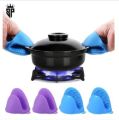 1,2,3,4 Pairs Silicone Pot Holders Heat Resistant Rubber Oven Mitts Mini Oven Mitts for Kitchen Cooking and Baking. 
