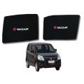 SUZUKI WAGON R SUN SHADES LOGO / WINDOW CURTAINS / BLINDS (DARK) BLACK 4PCS. 
