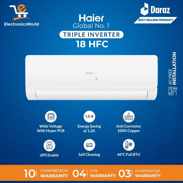 Haier Split Ac (Triple Inverter Series) AC HSU18HFC/013USDC (W) 1.5