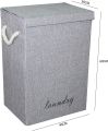 New Style Fabric Laundry Basket Hamper with Lid & Handle Ideal for Clothes Storage Fabric Storage Box & Square Baskit Bins Cloth Organizer Cubes Organizer with Handles Jewelry And Makeup Storage Box with Dual Handles. 