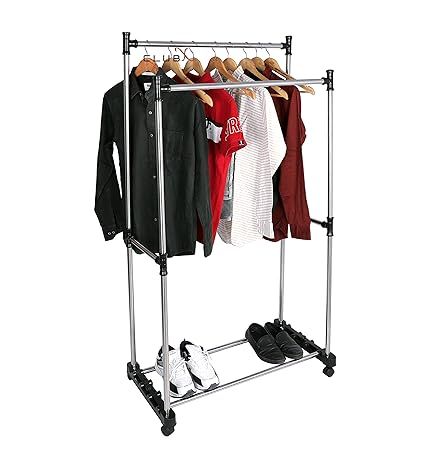 Cloth hanging stand  - Cloth Drying Rack - Double Pole Floor Cloth Hanger
