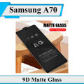 Samsung A70 9D Matte Glass Protector, Full Edge To Edge Black Screen Protector For Samsung A70. 