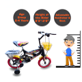 Kids Cycle Age 2-4,12 inch Smarty mtb Frame Double bar Iron Wheel Double Chimtta Kids Bike with Training Wheels & brakes, Children Bicycle with Basket for Boys & Girls Birthday. 