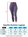 Hyperflex Seamless Leggings - Purple Hustlers High Waisted Leggings for Women-Soft Athletic Tummy Control Pants for Running Yoga Workout. 