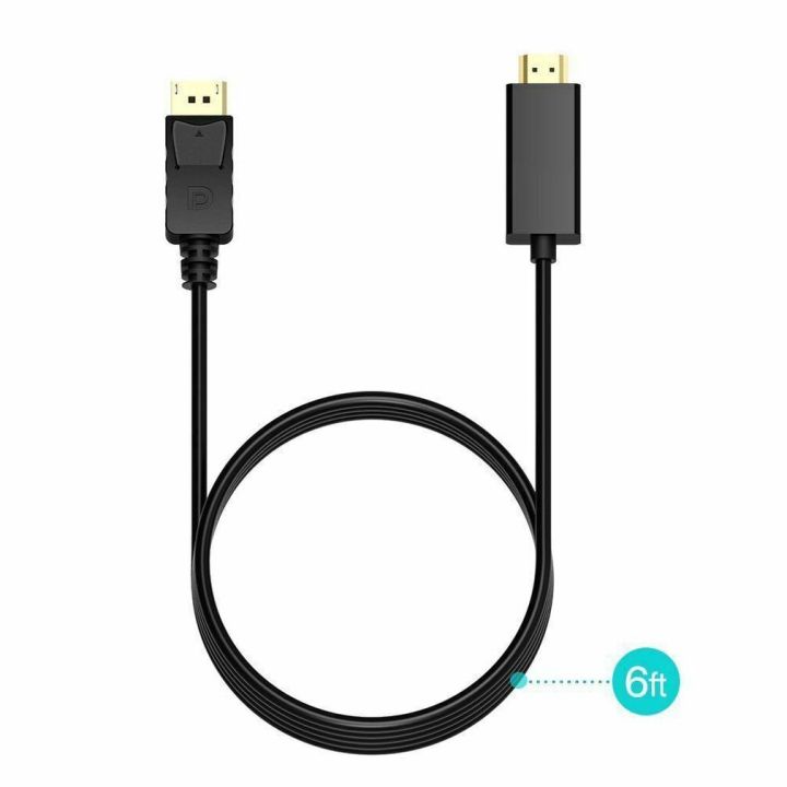 %E3%80%90NEW%E3%80%91%201.8%20Meters%206FT%20Super%20Long%20Display%20Port%20Displayport%20DP%20To%20HDMI-Compatible%20Cable%20Cord%20Wire%20Ad%20Ter%20Gold%20Plated%20Black%20-%20Image%202