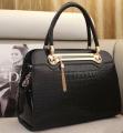 Tyfi Black Ladies Hand bags/Fashion bags/eco friendly bags/Crocodile Pattern Female Fashion Handbag/women handbags/Korean style handbag/exquisite handbags/ trendy handbags. 