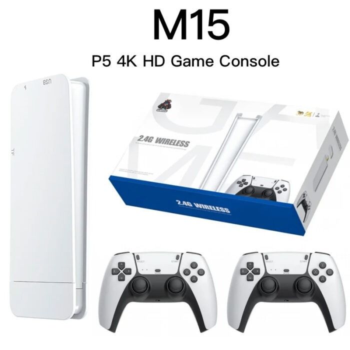 M15 Game Stick 4K Video Game Console Retro Classic Games 2.4G Double Wireless Controller for PS1/GBA/SNES