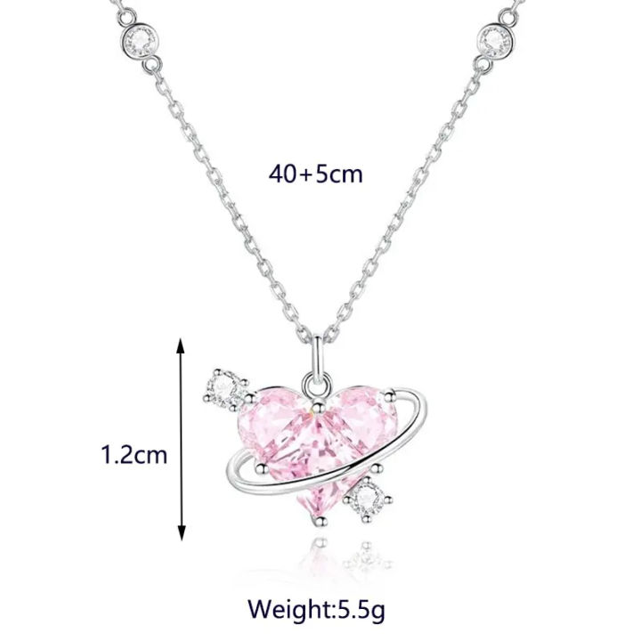 Heart%20Pendant%20Pink%20Crystal%20Necklace%20For%20Women%20Girl%20Elegant%20and%20Sweet%20Punk%20Party%20Jewelry%20Clavicle%20Chain%20-%20Image%208