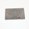 CUSTOMIZE METAL WALLET CARD WITH MESSAGE , CUSTOMIZE METAL CARD KEY CHAIN WITH BOX PACKING (PERFECT GIFT TO SEND YOUR FATHER , HUSBAND , FIANCE OR ANY ONE). 