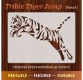 trible tiger jump reusable stencil for canvas and wall painting id 265a. 