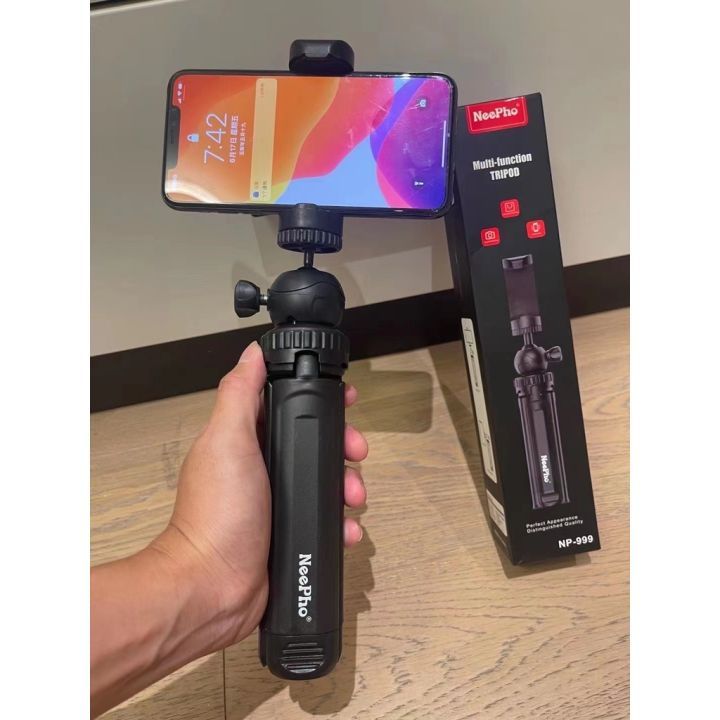 Premium Tripod Stand with Mobile Holder Selfie Stick Stand - DSLR and Smartphone Support for Live Stream, Vlogging & TikTok