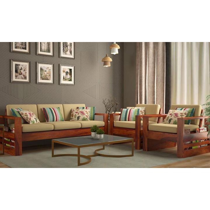 Olympia 5 Seater Wooden Sofa With Cushion