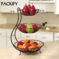 PACKIFY Kitchen Organizer/Fruit Basket/Vegetable stand/Kitchen Counter Rack In Black Color Single and Double Handle with 2 and 3 Tiers. 
