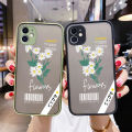 dienya For VIVO V19 Neo Case Fashion Tide Brand Clear Flower Pattern Thin Side Square Edge Frosted Transparent Hard Phone Cases New Design Shockproof Silicone Casing Full Cover Camera Protection Softcase. 