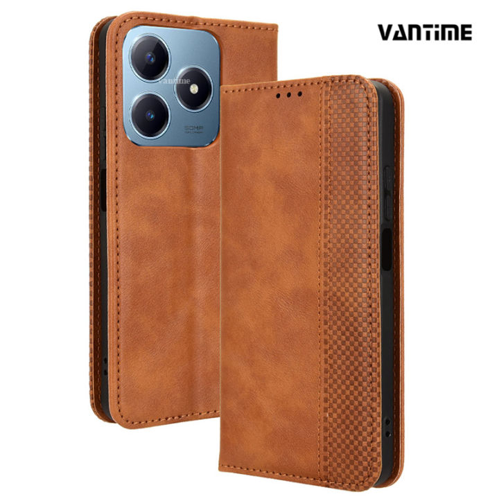 Custodia Portafoglio In Pelle Per Realme C63 / C61 / Note 60 - Cover Con Supporto E Slot Carte - Nero