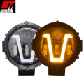 For Jeep 1 pcs Ultra Bright 100 Watts 7 Inch V Shape DRL Auxiliary Spotlight With 3 Round Wide Angle Beam & High Power Spot Magnifier LED Beam Light With 5 Operating Modes For Jeeps, Outer Light 100W 12V Operated ATV Tractor. 