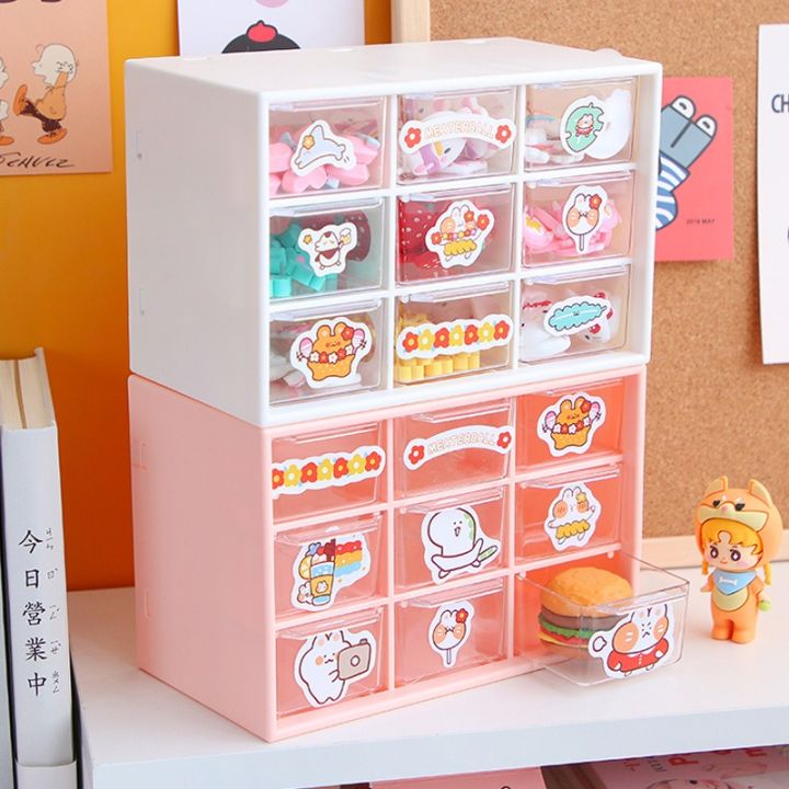 Transparent Storage Box Rack 9 Drawer Set
