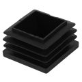QUANBU 48 Pcs 30mm x 30mm Plastic Ribbed Square End Caps Tube Insert Black. 
