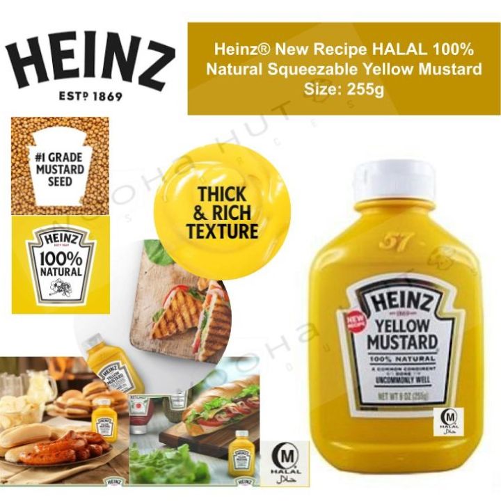 Heinz%20Yellow%20Mustard%20Sauce%20255g%20Halal%20Yellow%20Mustard%20New%20Recipe%20100%25%20Natural%20Squeezable%20Yellow%20Mustard%20-%20Image%202