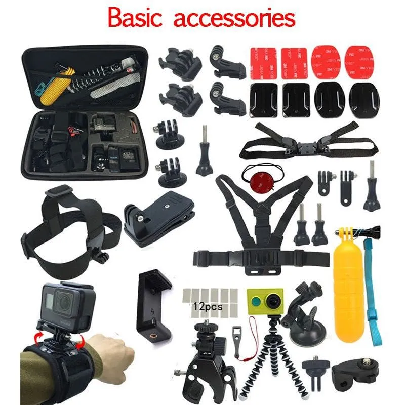 New Edition Action Camera Accessory Kit, Compatible with GoPro Hero9 Hero8  Hero7, GoPro Max, GoPro Fusion, Insta360, DJI Osmo Action, AKASO, APEMAN, 